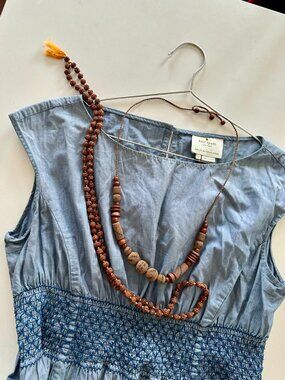 Kate Spade Chambray Blair blue smocked dress Size 14 XL